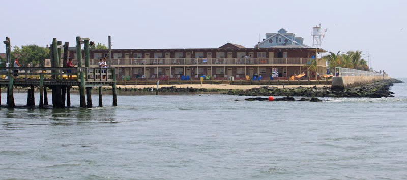 The Oceanic Motel, directly on the bay and inlet.