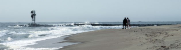 A couple enjoying a walk near the Ocean City Inlet