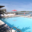 Our pool overlooks the bay and Assateague Island.
