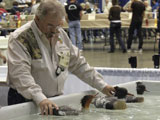 Judging the floating decoys at the Wild Fowl Competition in Ocean City,