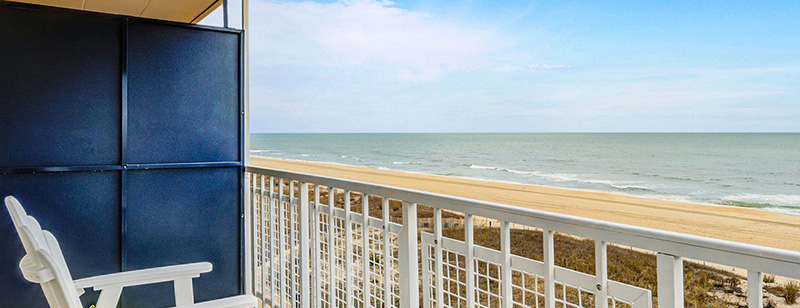 Dunes Suites Ocean City, Maryland oceanfront balcony view 